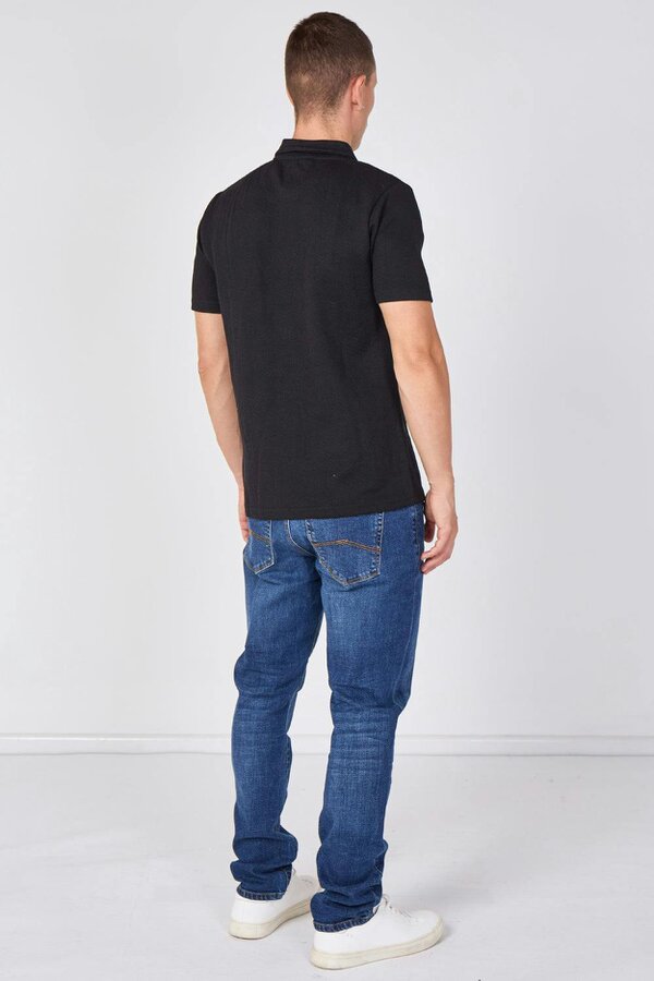 Textured Short Sleeve Polo Shirt