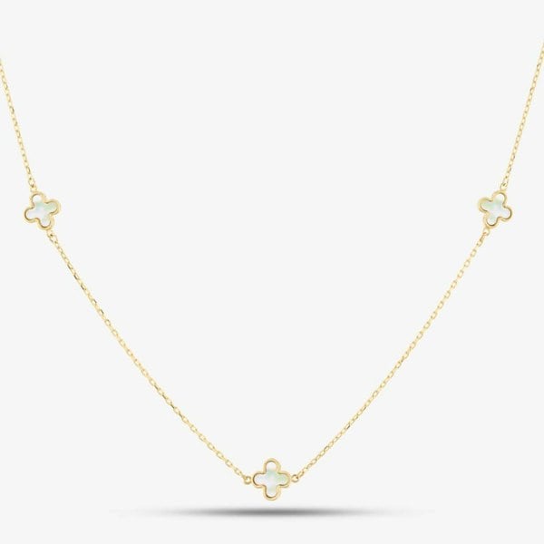 T. H. Baker 9ct Yellow Gold Mother Of Pearl Petal Necklace 1.19.1600