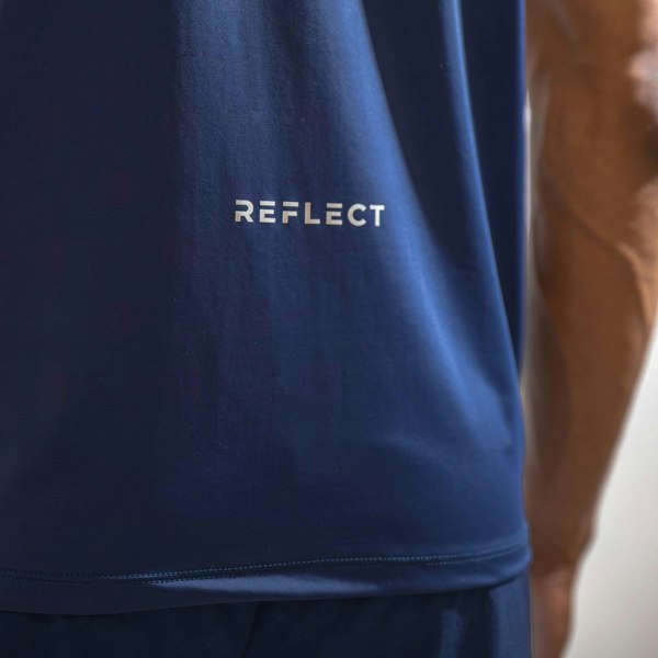 REFLECT Zone Tech T-Shirt Navy Blue/White