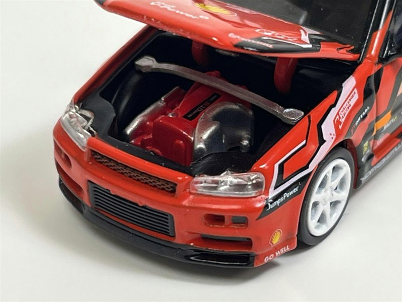 Pop Race Nissan Shell Valino Stagea R34 Pluto MOK Driftagea 34 1:64 Scale PR640038