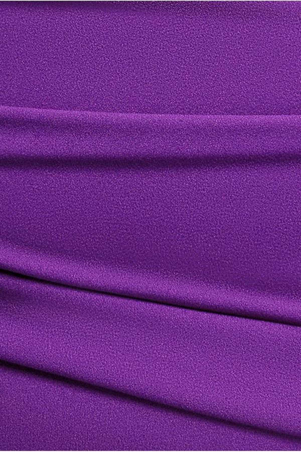 Goddiva Plus Scuba Bardot Pleated Midi Dress - Purple by Goddiva Plus