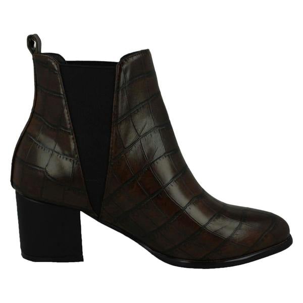 Spot On Ladies Spot On Mid Chunky Heel Ankle Boots F51090