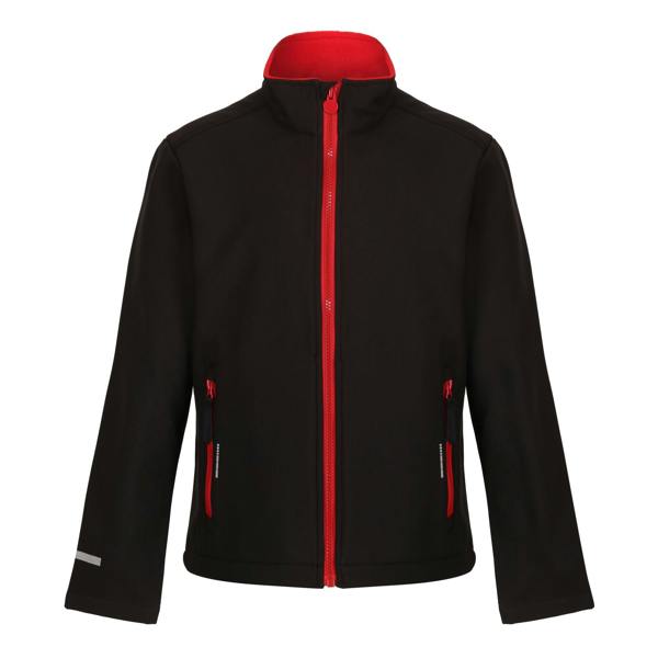 Regatta Professional Childrens/Kids 2 Layer Soft Shell Jacket - Black/Classic Red - 