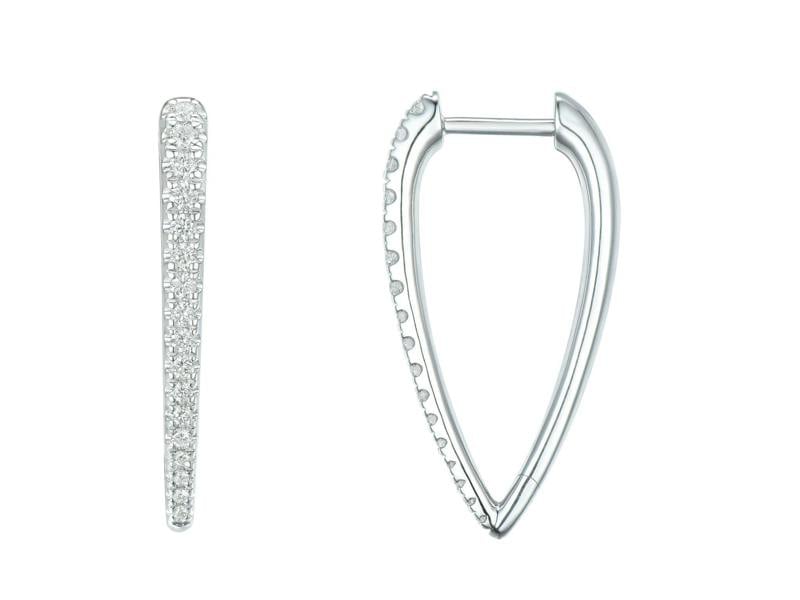 Sarah Layton Diamond Tapered Hoop Earrings, 0.40ct - 9ct White Gold - 20.09290.9WEA