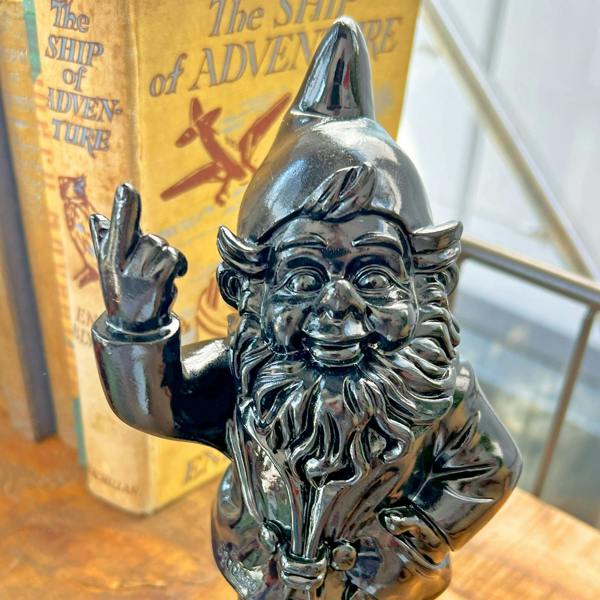 Stoobz Black Middle Finger 20cm Gnome Ornament