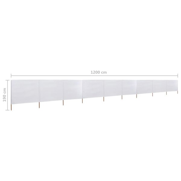 Berkfield 9-panel Wind Screen Fabric 1200x160 cm Sand White