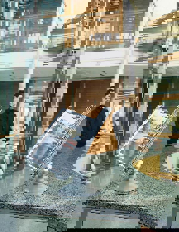 Durable SHERPA MOTION 360 Degree Desk Display Panel Stand | 10 Panels | A4 Grey