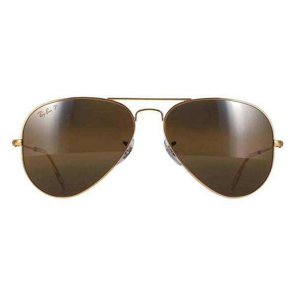 Ray-Ban Sunglasses Aviator RB3025 9196G5 Polished Gold Silver Brown Polarized