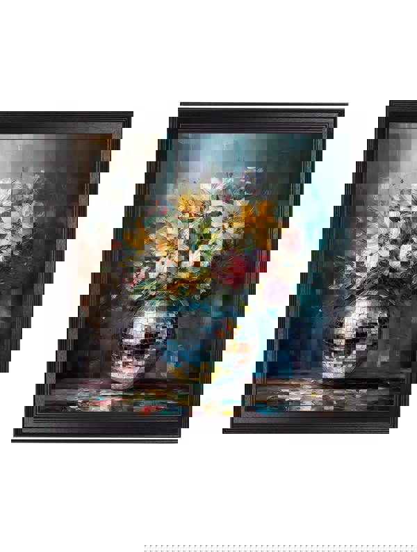 Exceptional Art Disco Bloom Lilies & Roses - Black Hurstwood square frame