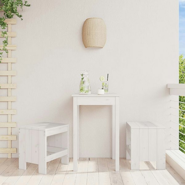 Berkfield Garden Stools 2 pcs White 40x36x45 cm Solid Wood Pine