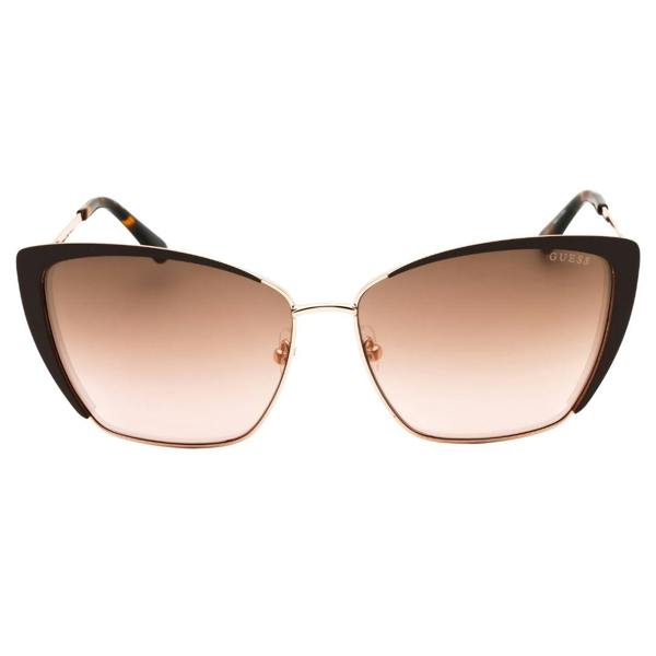 Guess GU7743 48G shiny dark brown / brown mirror Sunglasses Female 59X14X140 One Size