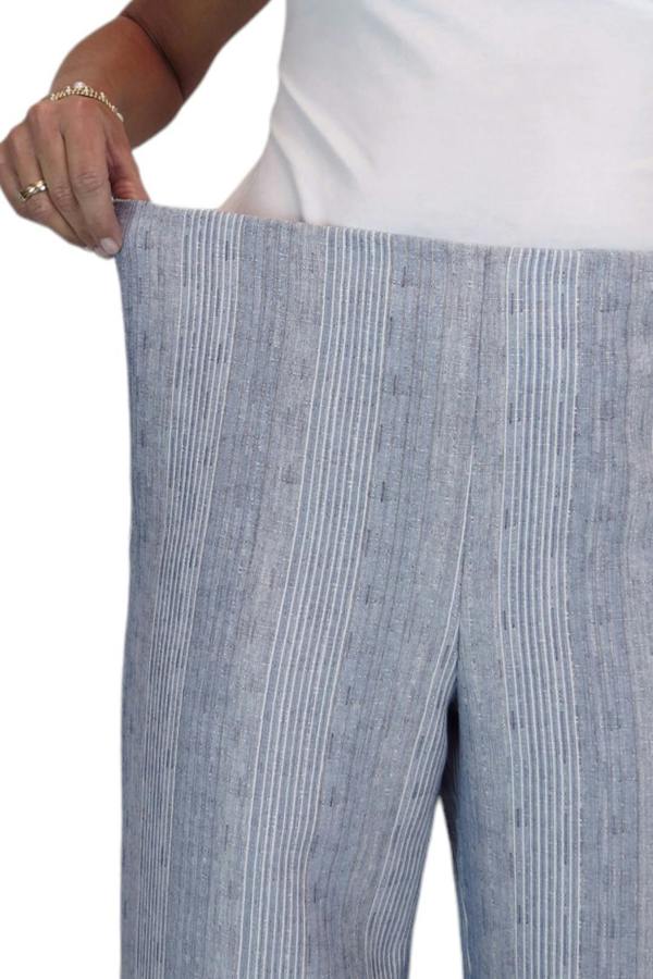 Paulo Due Women's Striped Elasticated Waist Wide Leg Trousers