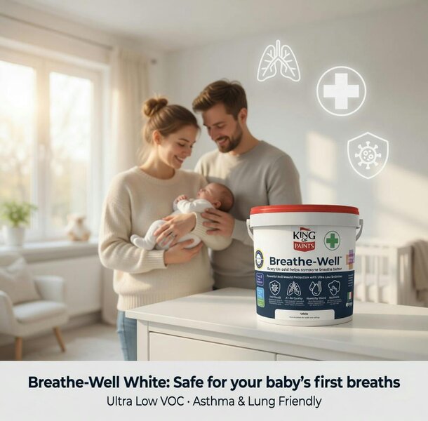 King Of Paints Anti Mould Paint for Condensation Prone Homes 5L White - Breathe-Well by King of Paints