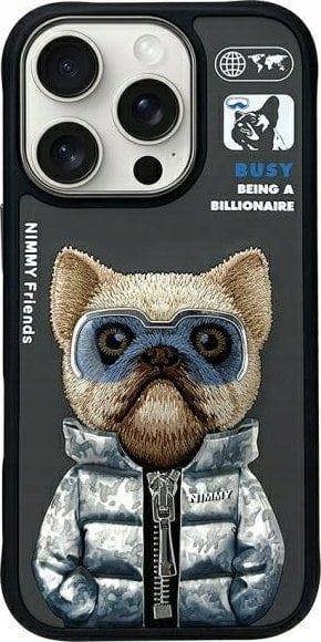 Nimmy Friends Cool & Cute 2.0 Dog Case for iPhone 16 Pro 6.3" Black - N-KM-iP16-Pro-01