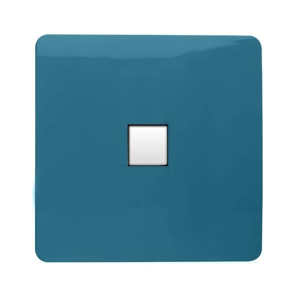 Trendi Switch 1 Gang RJ45 Cat 5e PC Ethernet Socket in Ocean Blue