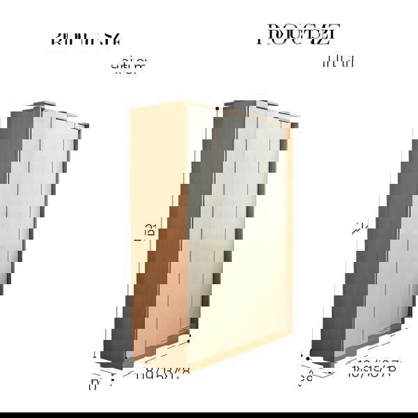 Soriano Sliding Door Wardrobe, Wood with slim shoe cabinet for hallway