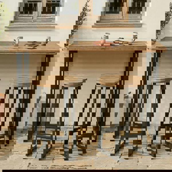 TRL Furniture Rustic Round Outdoor Bar Stool