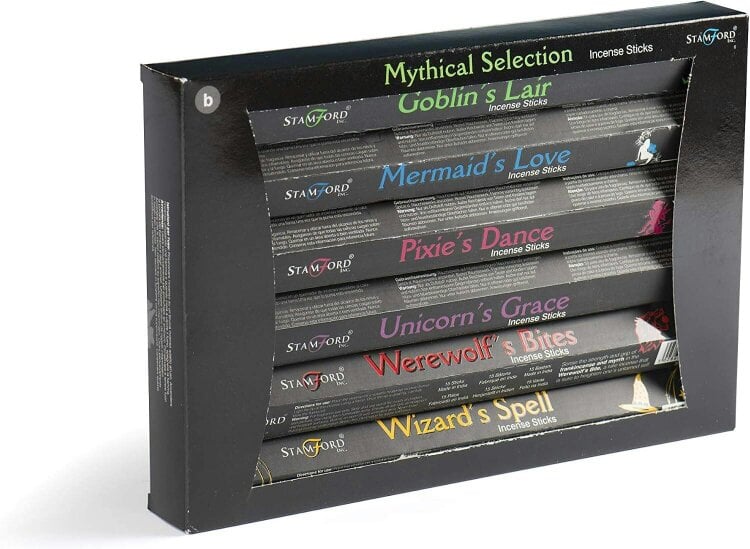 Stamford 37324 Mythical Variety Incense Sticks Gift Set, 6 packs x 15 sticks