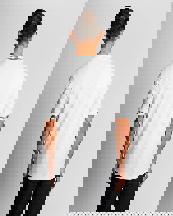 Lyle & Scott Fine Tipped Mens T-Shirt - Y162 White/Everglade | CHO | Designer Mens Short Sleeve T-Shirts