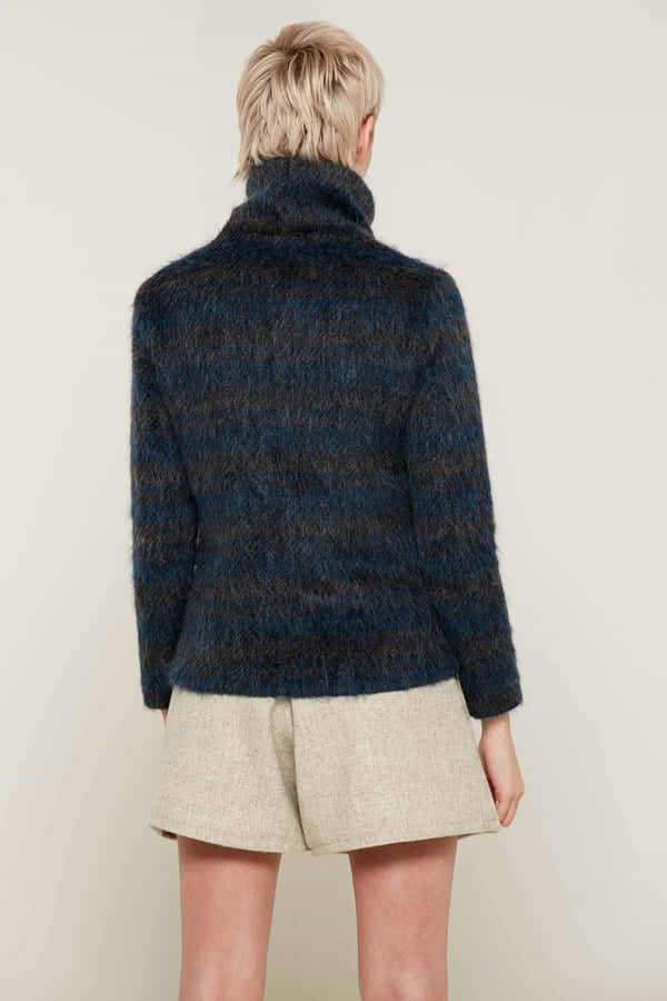 Bo Carter Agnes Roll Neck Wool Jumper - Storm