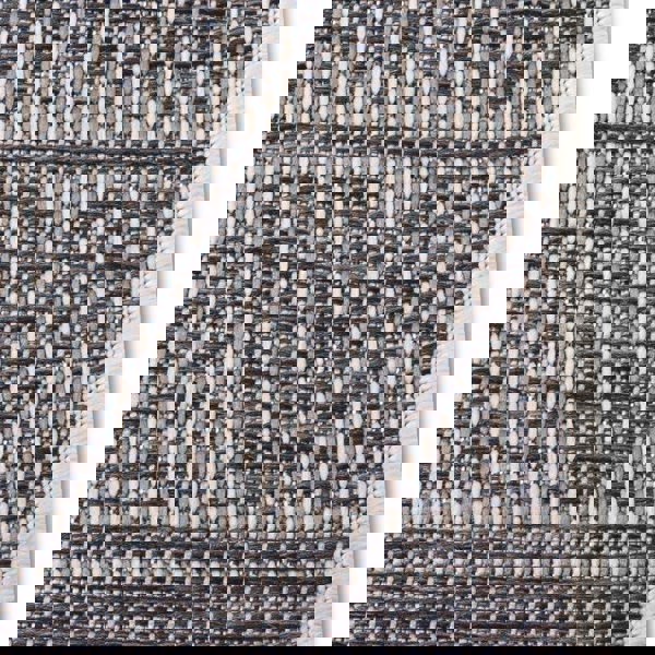 Indoor & Outdoor Tribal Geometric Rug – Grey