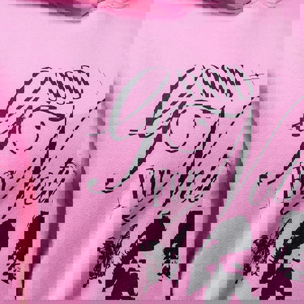 Good For Nothing Pink Contrast Print Relaxed Hoodie - Pink Image 3