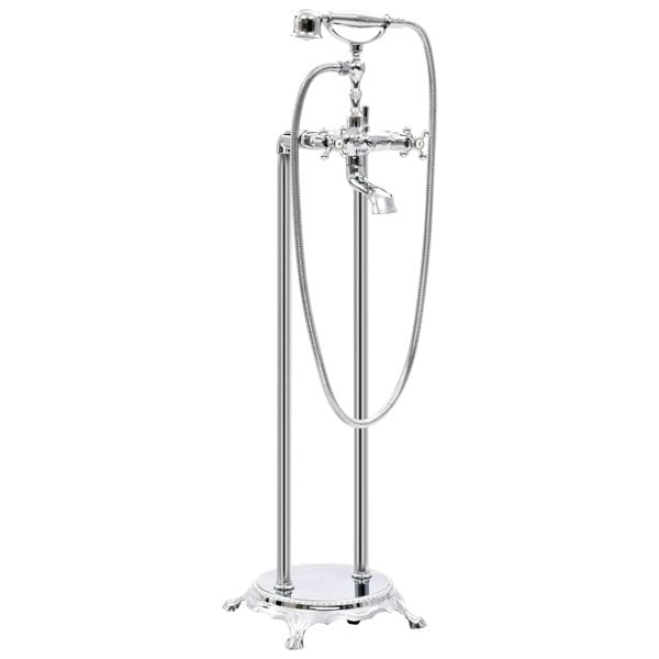 Berkfield Freestanding Bathtub Faucet Stainless Steel 99.5 cm Silver