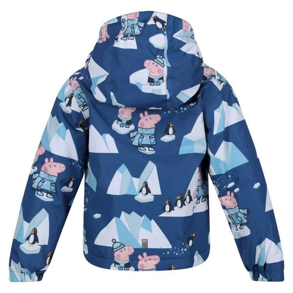 Regatta Childrens/Kids Muddy Puddle Peppa Pig Winter Scene Padded Waterproof Jacket - Space Blue