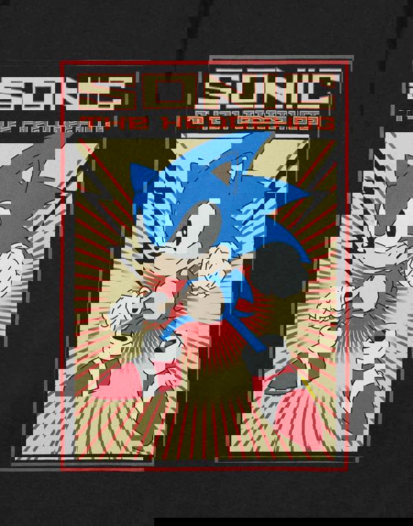 Sonic the Hedgehog Mens Black Sonic Short Sleeved T-Shirt