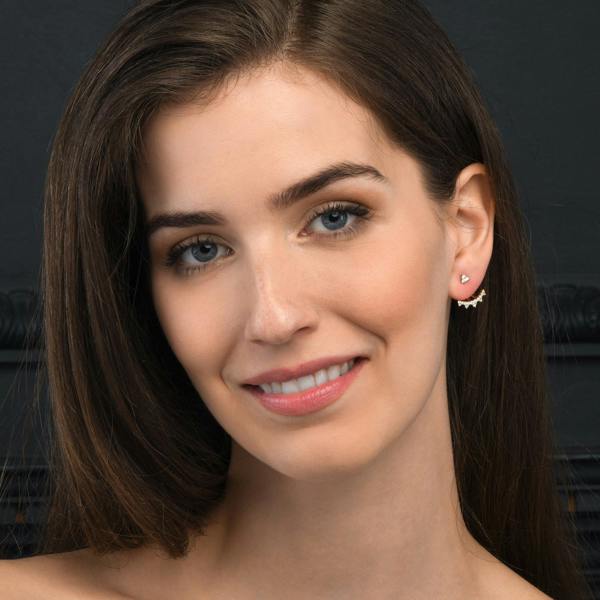 namana Gold Plated 925 Sterling Silver Ear Jacket Earrings for Women