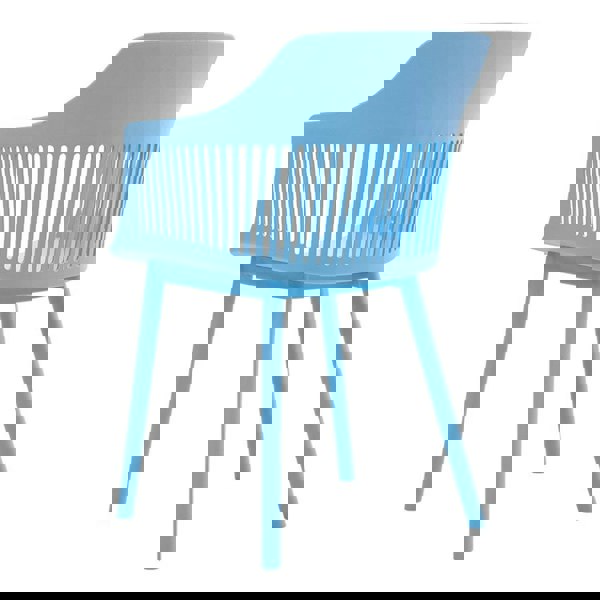 Vibrant Blue Plastic Chair, Set of Four, Durable and Lightweight Living and Home