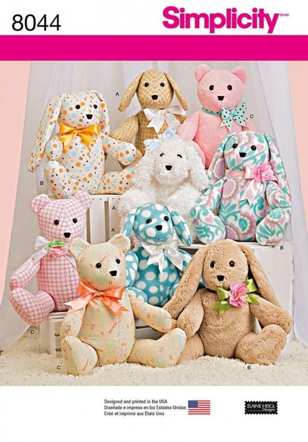 Simplicity Sewing Pattern 8044, Toys One Size - Intermediate