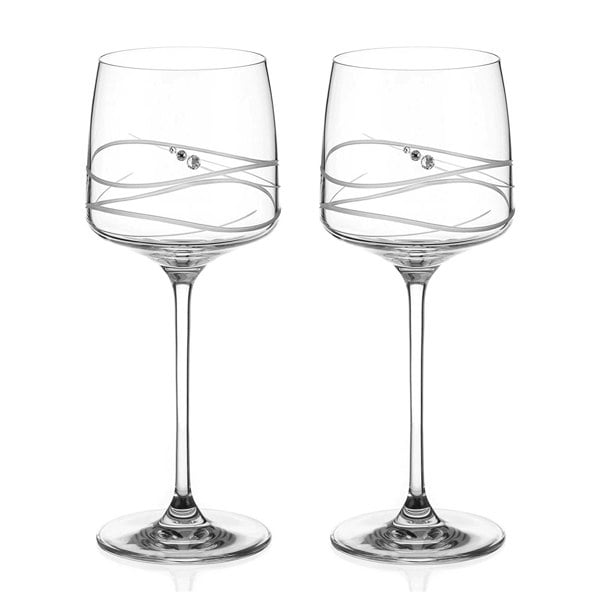 Diamante Soho Wine Glasses Adorned with Swarovski Crystals - Set of 2