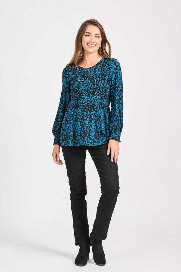 Mudflower Leaf Print Soft Touch Tunic