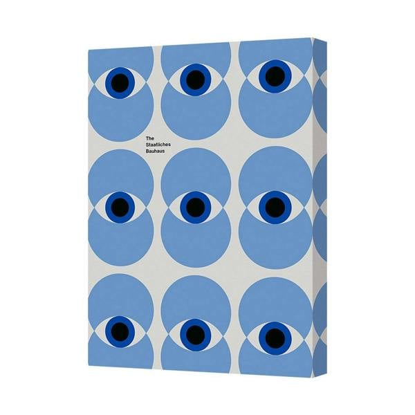 Benjamin Tate Design Canvas Wall Art Blue Eye Pattern Staatliches Bauhaus Geometric Decor