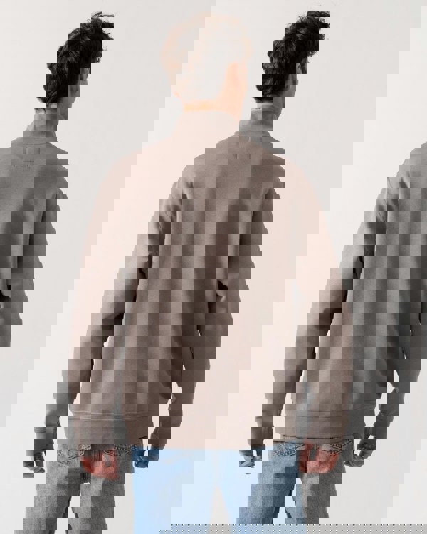 Armani Exchange Mens Embroidered A|X Logo 1/4 Zip Sweatshirt - Driftwood U6107