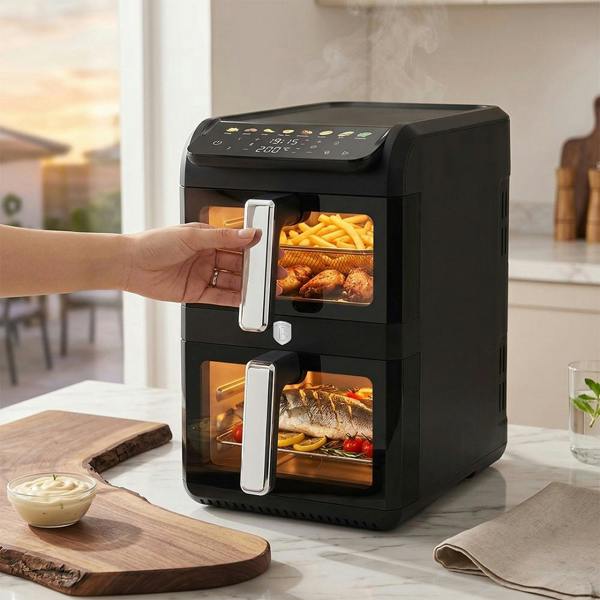 Berlinger Haus Dual Basket Air Fryer 10L BH9926 Matt Black