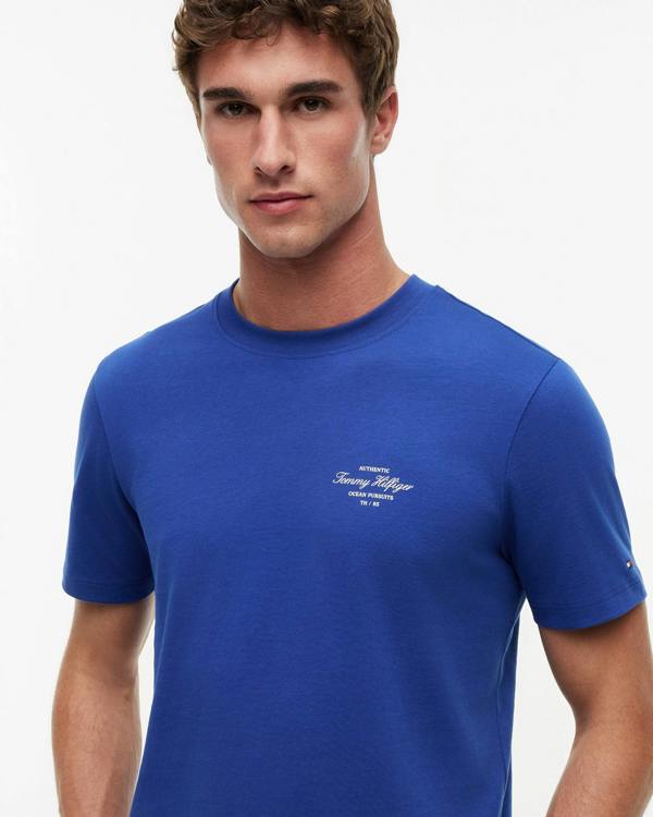 Tommy Hilfiger Nautical Back Photo Mens T-Shirt - Pigment Blue