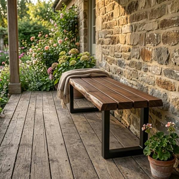 The Bespoke Carpentry Co Live Edge Outdoor Bench