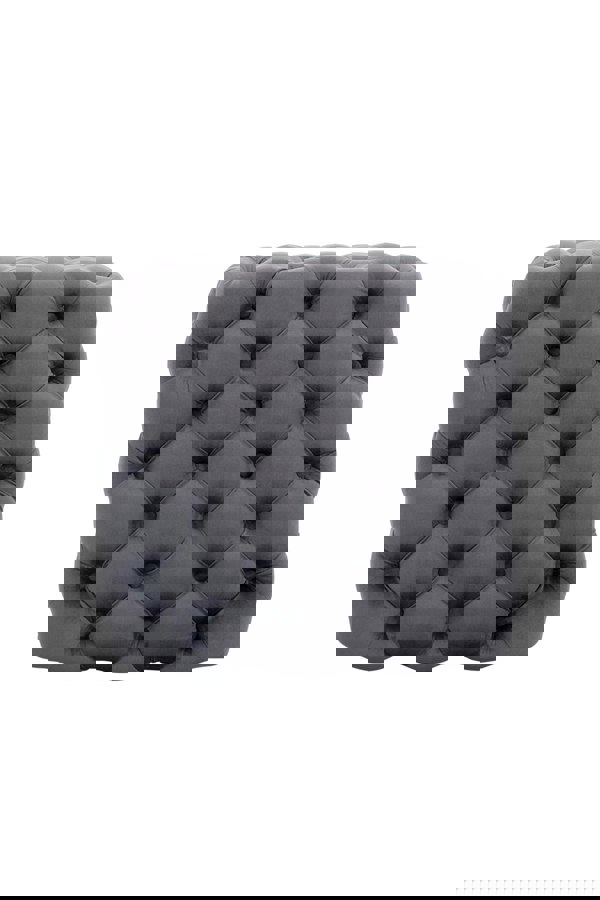 Living and Home Velvet Upholstered Buttoned Footstool