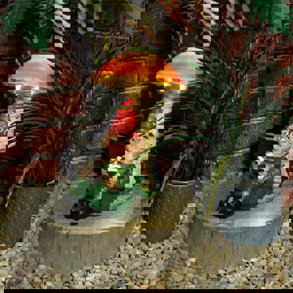 St Helens Female Gnome under light up mushroom