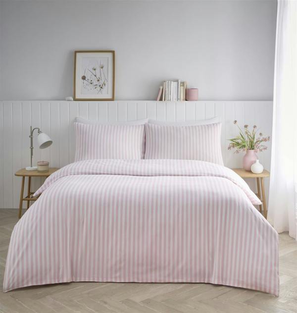 Portfolio Home Pencil Stripe Pink Duvet Cover Set