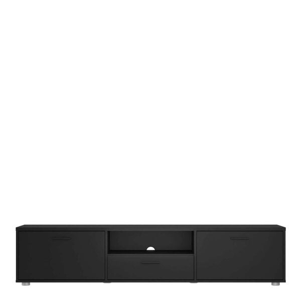 Wyld Haus Nagoya Black Low Media TV Unit 2 Doors 1 Drawer 1 Shelf