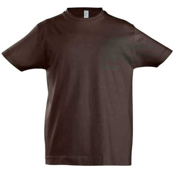 SOLS Kids Unisex Imperial Heavy Cotton Short Sleeve T-Shirt - Chocolate