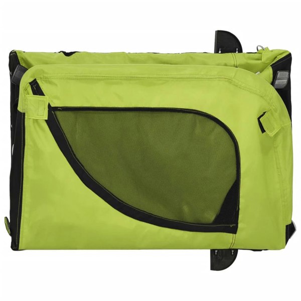 Berkfield Dog Bike Trailer Green and Black Oxford Fabric and Iron