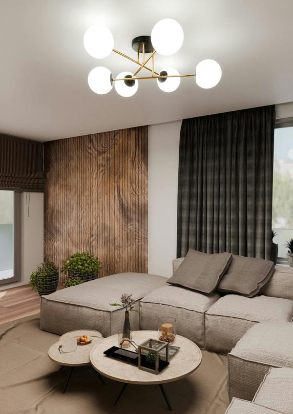 Emibig MAGNUM Ceiling lamp  6 x E14  Black, gold with White Shade