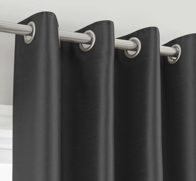 Intimates Elegant Window Treatment Ring Top Curtains in Faux Silk - Energy-Saving, Fully Lined, Ready-Made Drapes - 229cm x 229cm