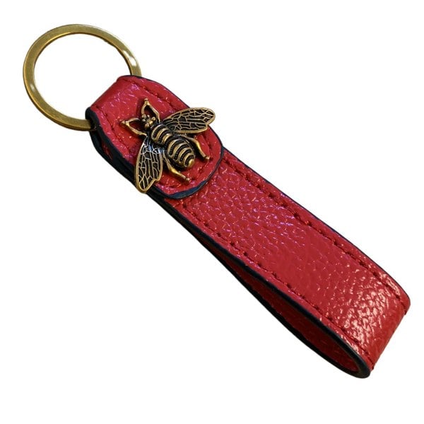 Love EMVY Leather Bee Keyring – Red