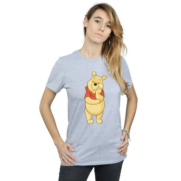 Disney Womens/Ladies Winnie The Pooh Cute Cotton Boyfriend T-Shirt - Sports Grey