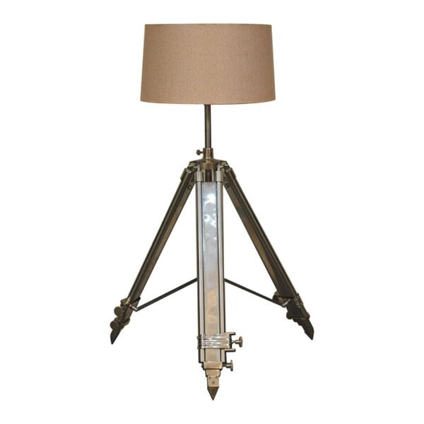 Wyld Haus Modena Chrome Tripod Lamp with Cream Shade